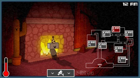 One Night at Flumpty's 3 - Birthday Boy Blam on security camera near the furnace