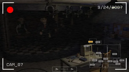 Showman's: The Awakening camera view showing animatronics on the show stage with date stamp 9/24/2007